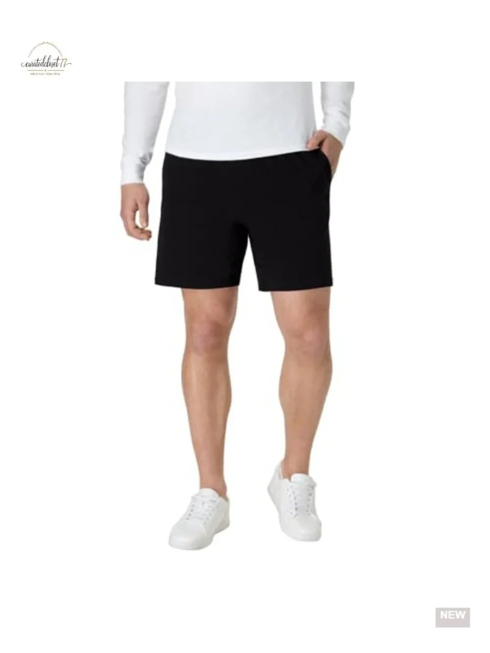 Men's Cotton Athletic Shorts with Pockets, Mid Rise, 7.5